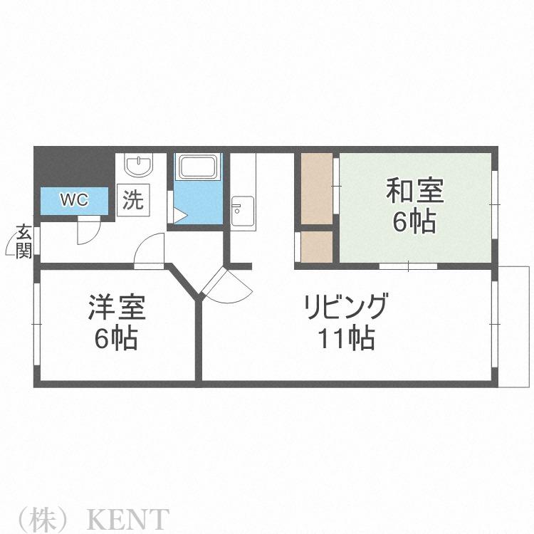 ケントピア(2LDK/2階)の間取り写真