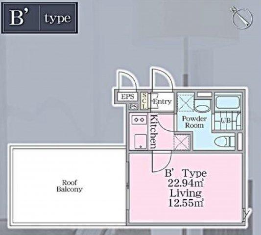 パセオ西新宿五丁目II(1K/4階)の間取り写真