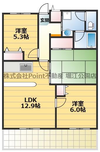 BLOCK19(3LDK/1階)の間取り写真