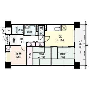 平野北日興マンション 住居(3DK/7階)の間取り写真