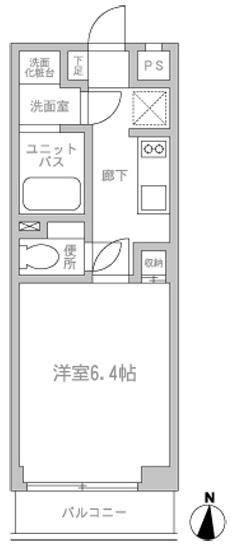 FYNS1611(1K/2階)の間取り写真