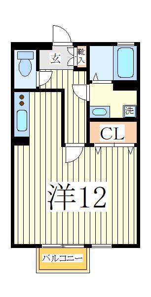 クレールコート(ワンルーム/1階)の間取り写真