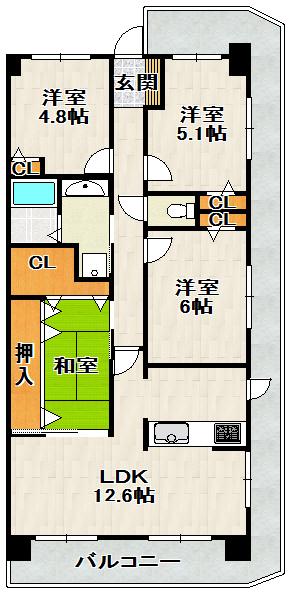 ラビスタ宝塚オクシア(4LDK/13階)の間取り写真
