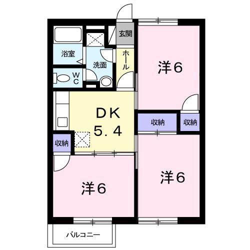 グレースMITA I(3DK/1階)の間取り写真