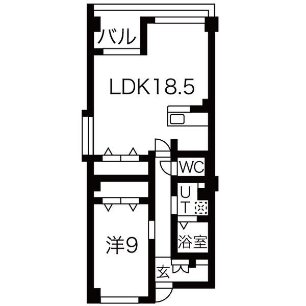 パインアネックス(1LDK/3階)の間取り写真
