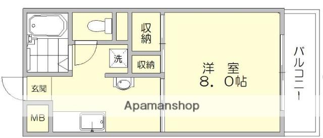 アバンハウス1(1K/2階)の間取り写真