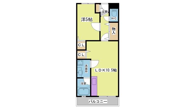 第2森本マンション(1LDK/1階)の間取り写真