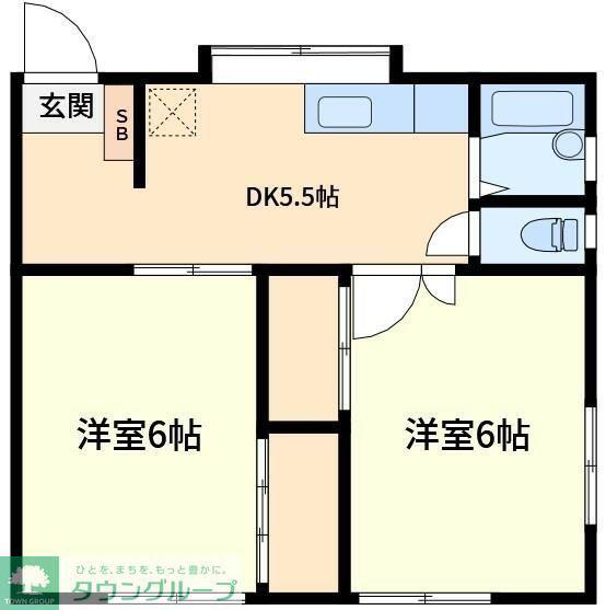 メゾン東中野(2K/2階)の間取り写真