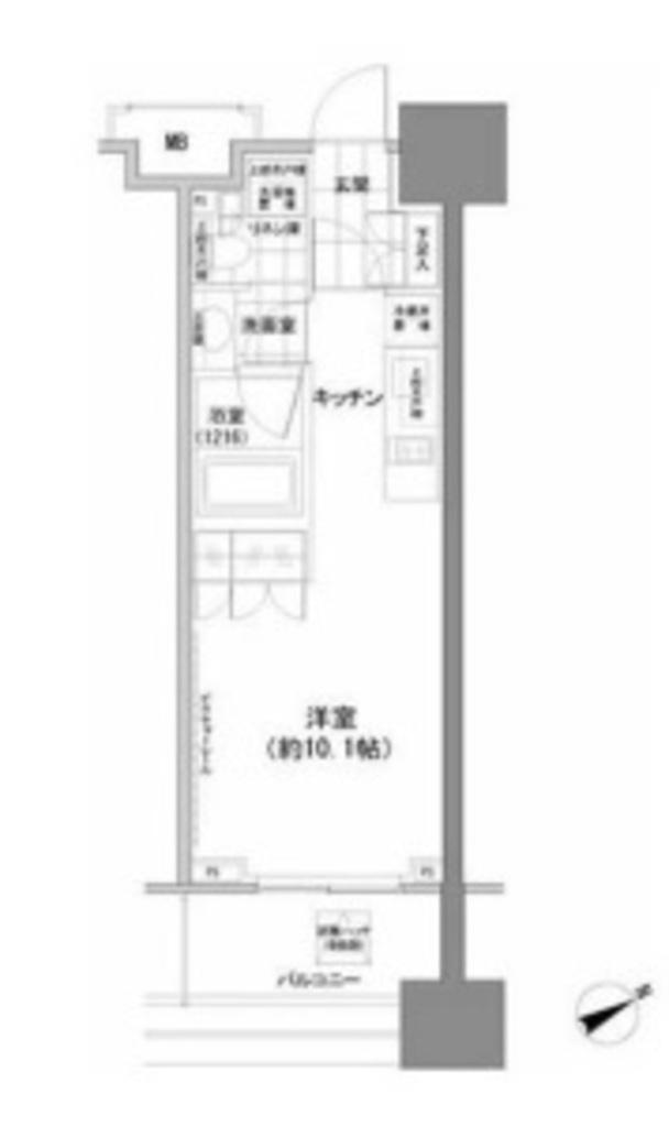 パークハビオ西新宿(ワンルーム/10階)の間取り写真