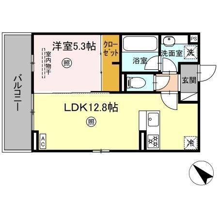 ヴィバーチェ(1LDK/3階)の間取り写真