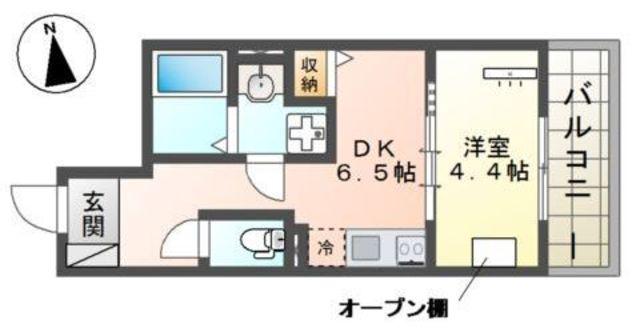 八王子市北野町マンション工事(1DK/3階)の間取り写真
