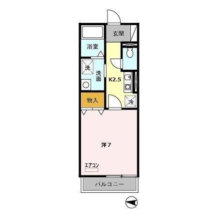 オールメゾンふじみ野(1K/1階)の間取り写真