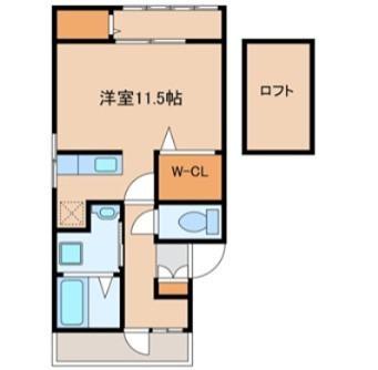 カームメント新町II(1K/2階)の間取り写真