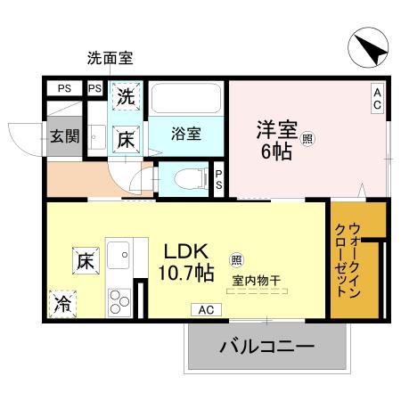 D-REGALO下馬N(1LDK/1階)の間取り写真