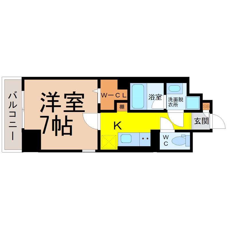 ヴェルドミール(1K/3階)の間取り写真