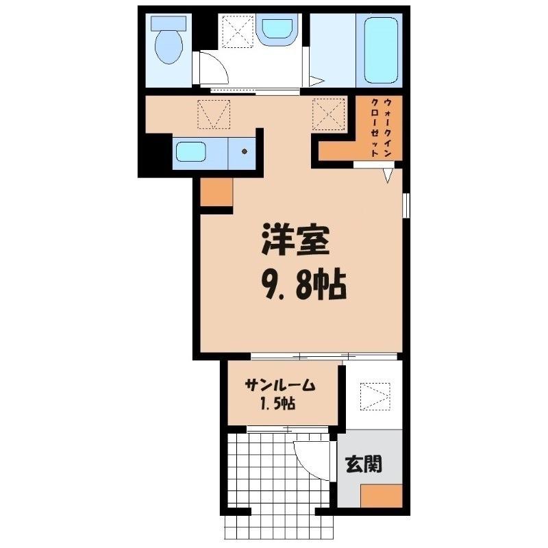 テルサ ミヤマ(ワンルーム/1階)の間取り写真
