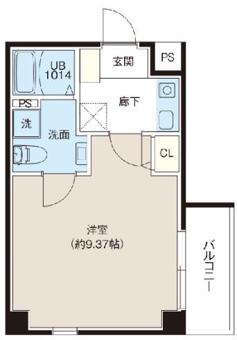 レピュア南千住レジデンス(1K/4階)の間取り写真