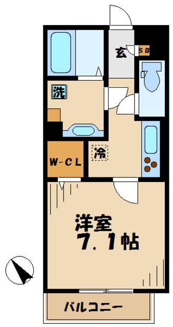 フェリシアKARAKIDA(1K/2階)の間取り写真