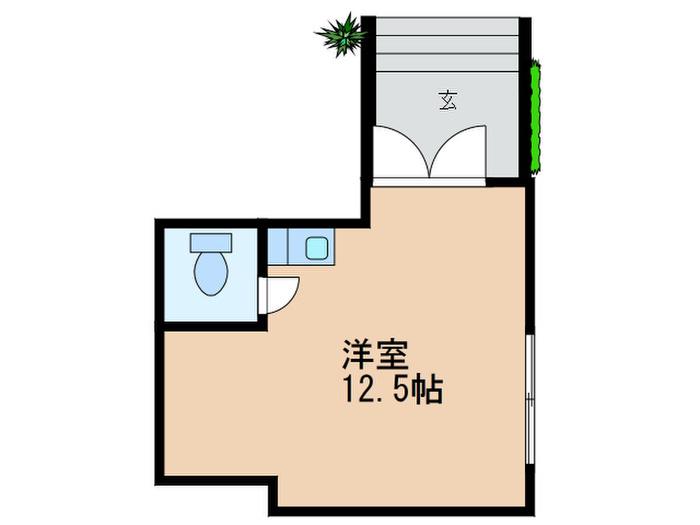 トポス.M.駒沢(ワンルーム/1階)の間取り写真