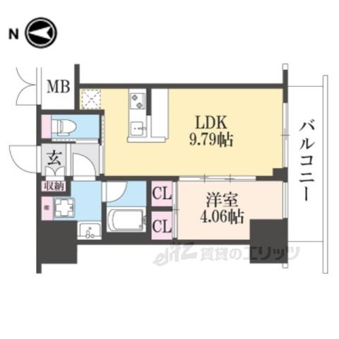 プレジオ永和EURO(1LDK/11階)の間取り写真