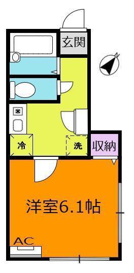 メゾンドール・タサキ(1K/1階)の間取り写真