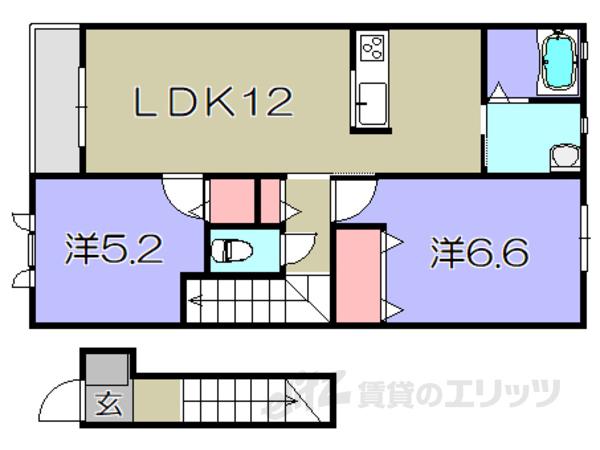 ひだまり(2LDK/2階)の間取り写真