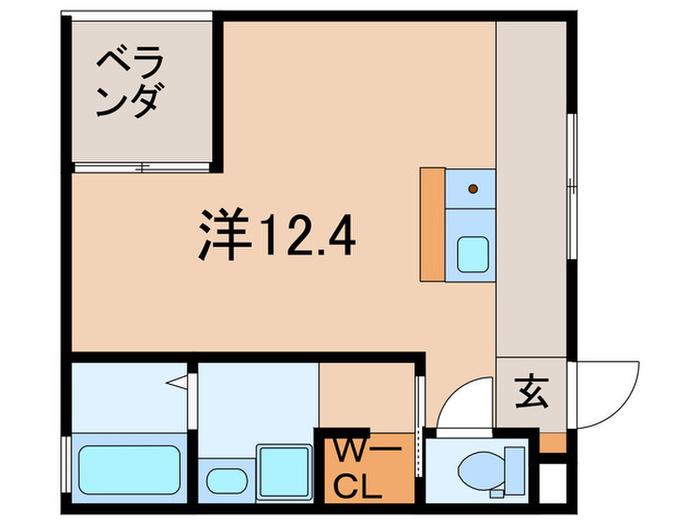UNE BRISE 仁川(ワンルーム/1階)の間取り写真