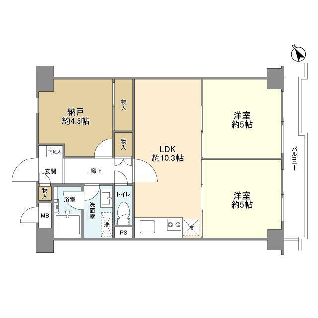 クレール武蔵小山(2SLDK/8階)の間取り写真