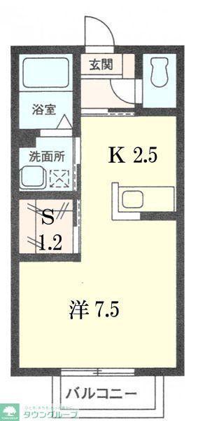 パルフラッツ沙羅(1K/1階)の間取り写真