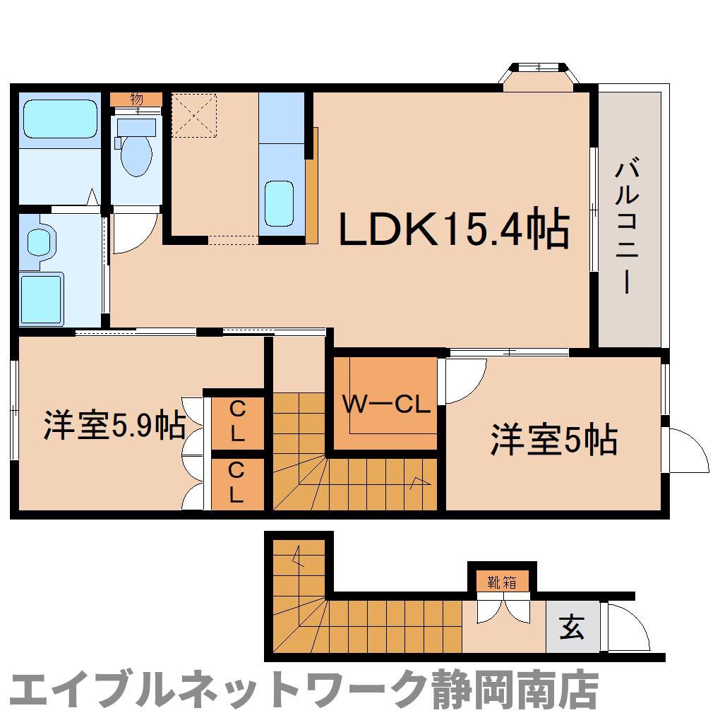 ビレッジ栄(2LDK/2階)の間取り写真