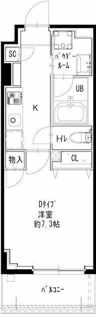 オハグランデ品川(1K/4階)の間取り写真