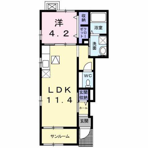 プレッソ(1LDK/1階)の間取り写真