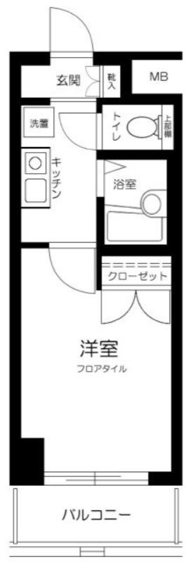 メインステージ平和島(1K/9階)の間取り写真
