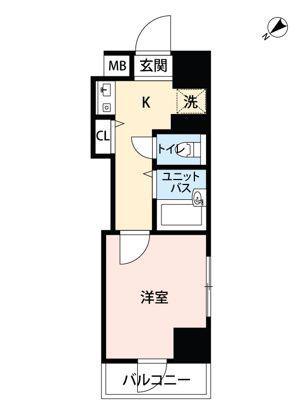 マイナビSTAYミライエ東池袋2丁目(1K/8階)の間取り写真