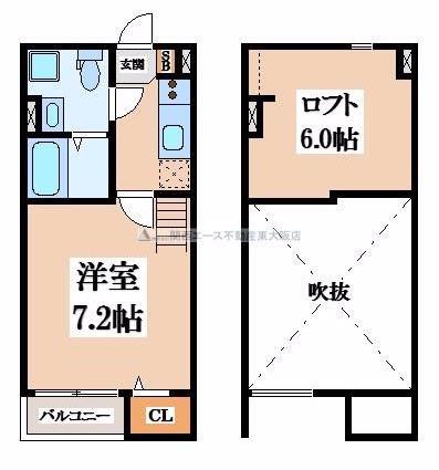 ミーサ.ファースト(1K/2階)の間取り写真