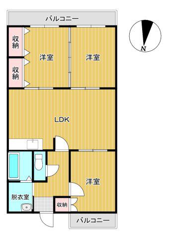 シティハイム21(3LDK/2階)の間取り写真