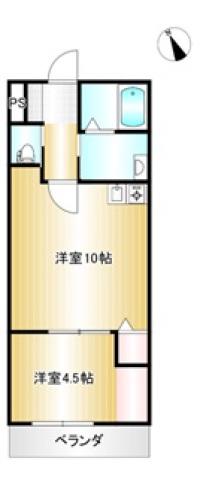 DURER(1LDK/2階)の間取り写真
