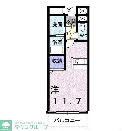 カーサ・セレーノ(ワンルーム/1階)の間取り写真