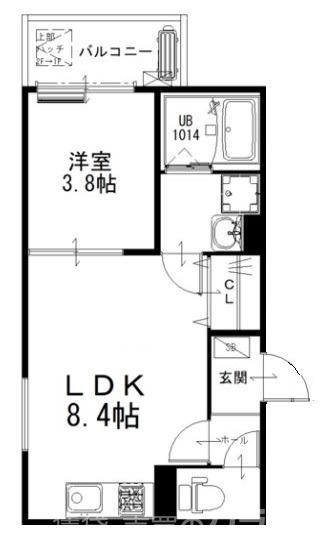AND TERRACE 北野田(1LDK/3階)の間取り写真