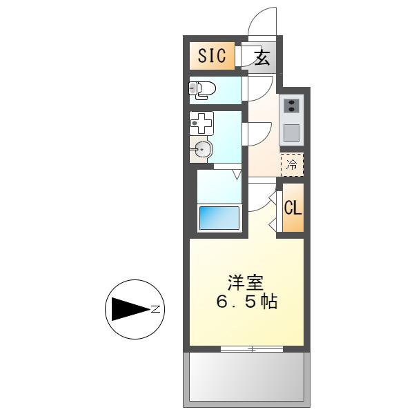 S-RESIDENCE志賀本通DEARLY(1K/6階)の間取り写真