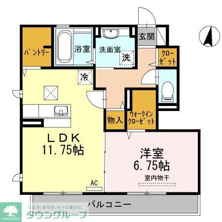 京ROYALロイヤル(1LDK/1階)の間取り写真