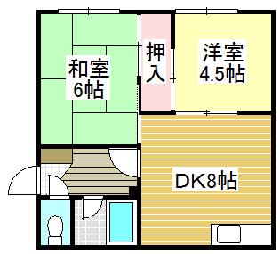 サン・ハイツ(2DK/1階)の間取り写真