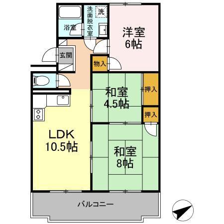 ローズハイツ川口(3LDK/3階)の間取り写真