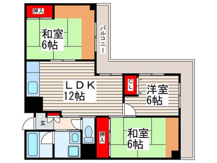 ロイヤルハイムKEN(3LDK/5階)の間取り写真