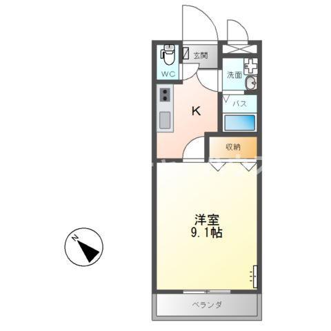 コンフォールONE(1K/2階)の間取り写真