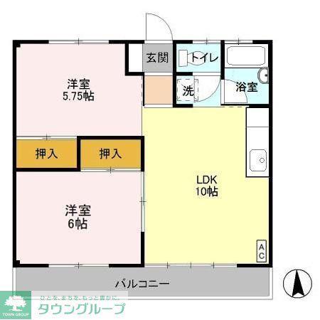 MBCハイツA(2LDK/1階)の間取り写真