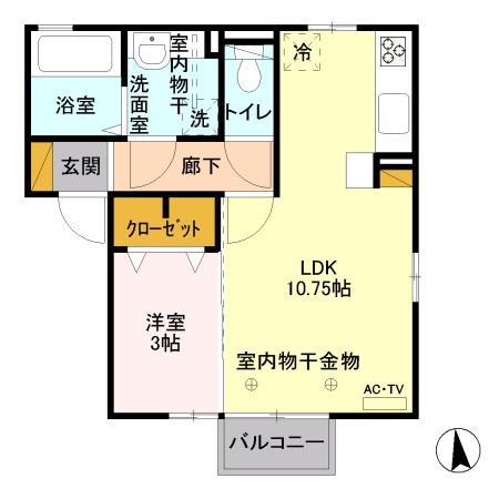 フトゥーロ(1LDK/2階)の間取り写真