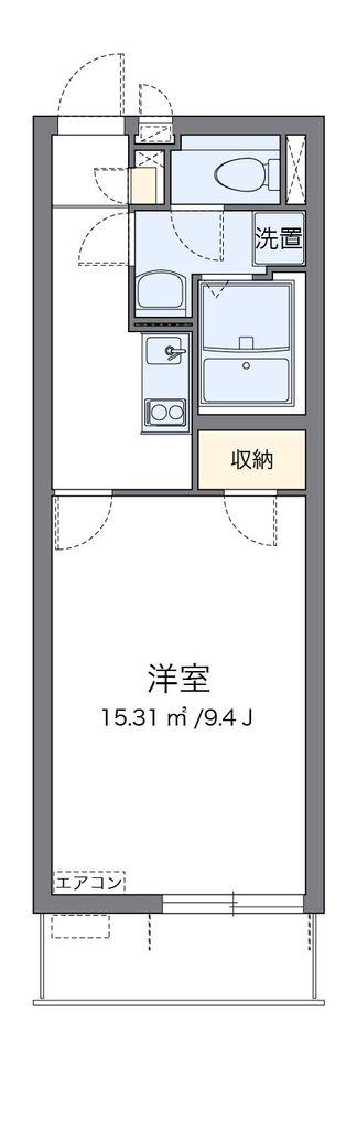 クレイノアイフィールド八千代(1K/4階)の間取り写真