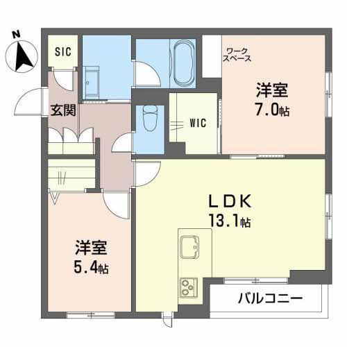 SPLENDORE(2LDK/1階)の間取り写真