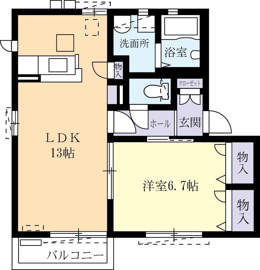 CHATSWOOD A(1LDK/1階)の間取り写真